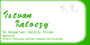 istvan kaloczy business card
