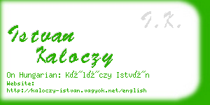 istvan kaloczy business card